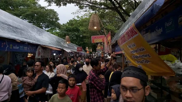 Banjarmasin Indonesien März 2023 Die Situation Des Takjil Marktes Banjarmasin — Stockfoto