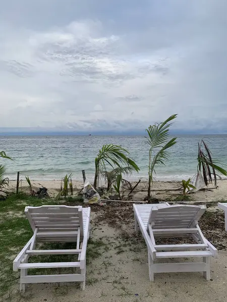 Yaz sahili manzarası. Tropik ada cenneti. Egzotik kıyılar, hindistan cevizi ağaçları, el değmemiş deniz, mavi gökyüzü. Şaşırtıcı doğa düzeni. Egzotik yolculuk geçmişi, tatil havası mükemmel duvar kağıdı.