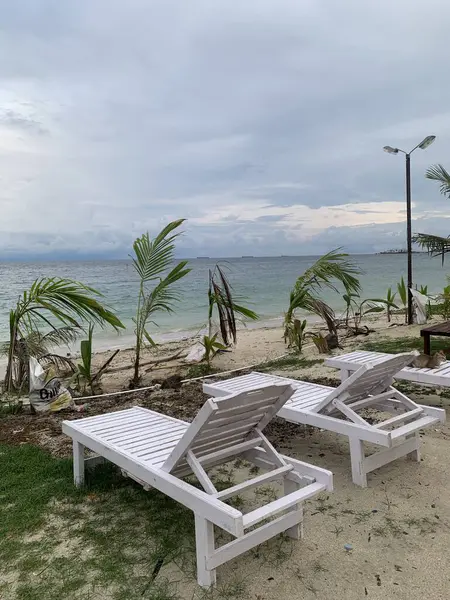 Yaz sahili manzarası. Tropik ada cenneti. Egzotik kıyılar, hindistan cevizi ağaçları, el değmemiş deniz, mavi gökyüzü. Şaşırtıcı doğa düzeni. Egzotik yolculuk geçmişi, tatil havası mükemmel duvar kağıdı.