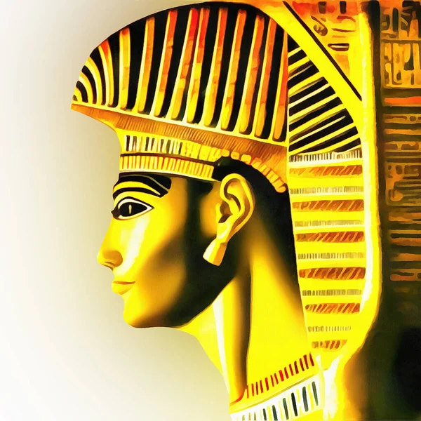 Egyptisk Staty Vit Bakgrund — Stockfoto