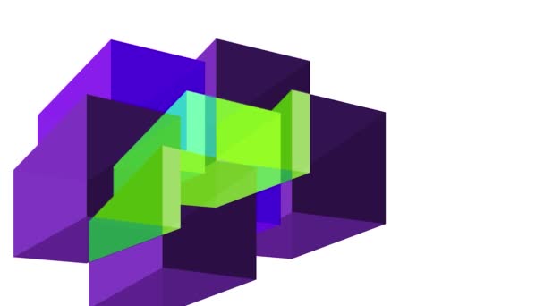 在白色背景上移动的3D立方体的色调令人愉快 4K视频 用于创意和设计解决方案 — 图库视频影像