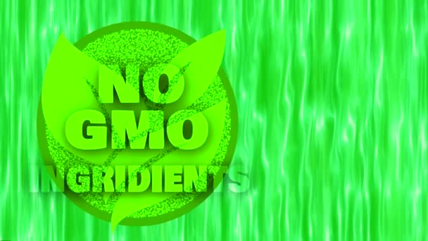 Видео Логотип Текст Графика Надпись Non Gmo Экологически Чистыми Зелеными — стоковое видео