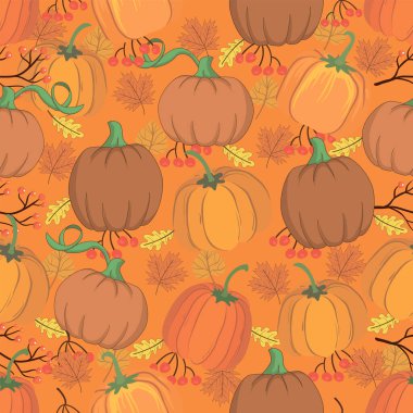 AutumnPattern # Kabak İllüstrasyonu # FallDesign # Hasat Teması # Kusursuz Desen # AutumpkinVibes # Kabak Sanatı # Yaprak Tasarımı