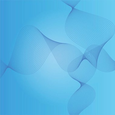 Mavi bir gradyan üzerinde soyut bir sinüs dalga deseni tasviri.