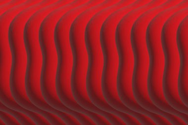 Kırmızılı ritmik dalgalar akışkan hareket ve enerji hissi yaratır..
