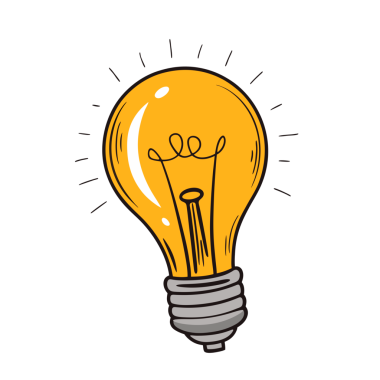 Klasik şekilli bir ampulün tasviri.