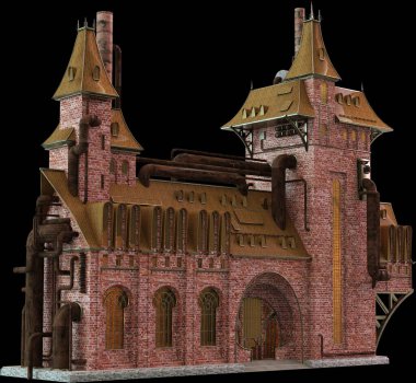 Bir ortaçağ şatosunun 3 boyutlu canlandırması