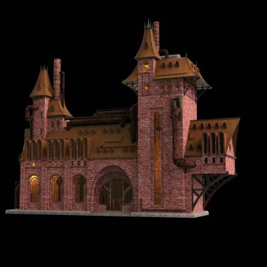 Steampunk binasının 3d cg görüntülemesi