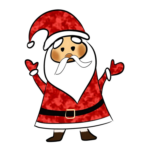Άγιος Βασίλης Λευκό Φόντο Εικονογράφηση Άγιος Βασίλης Για Κάρτες Χριστούγεννα — Διανυσματικό Αρχείο