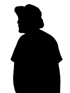 Silhouette of a man standing with his back. Black silhouette of a man. For design