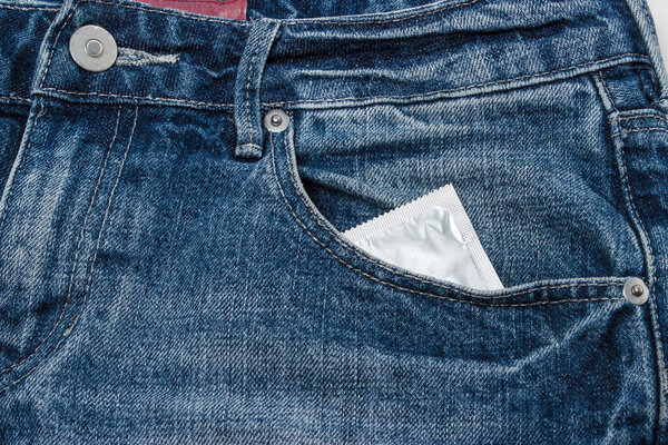 Condoms In jeans pocket for Safe sex