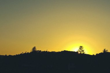 View of an autumn sunset.