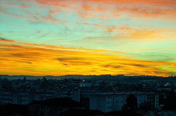 Vista Cielo Invernal Antes Del Amanecer — Foto de Stock