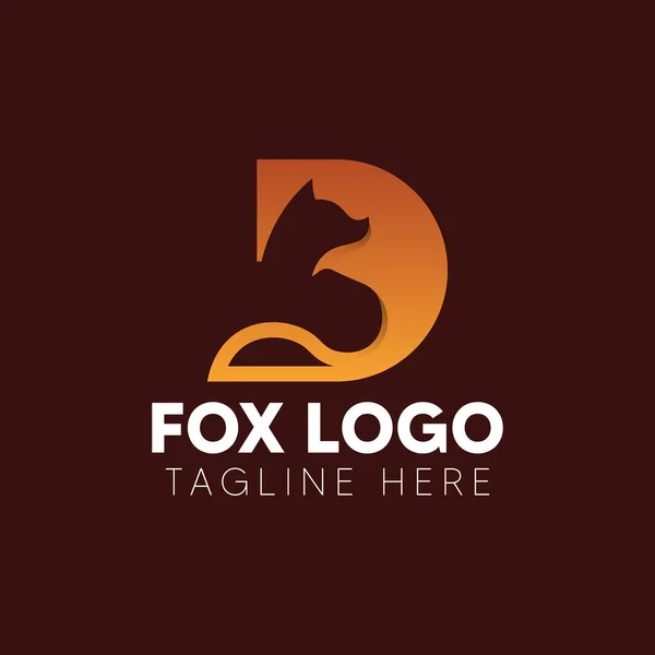 Logotipo Apresenta Uma Raposa Estilizada Perfil Com Sua Cauda Enrolada — Vetor de Stock