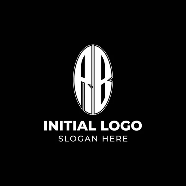 Witte Monogram Creatieve Letters Logo Zwarte Achtergrond — Stockvector