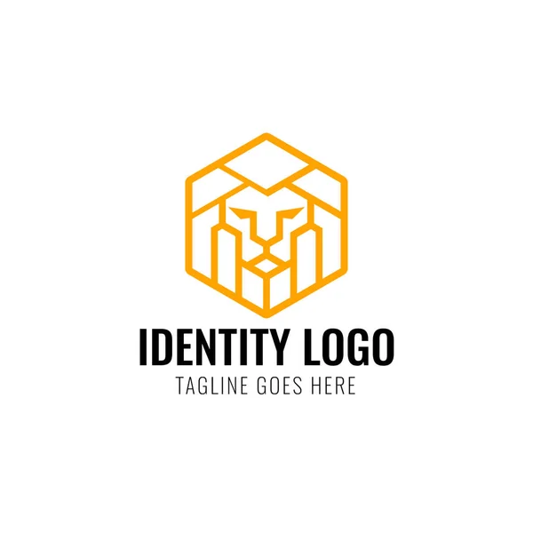 Polygon Lion Logo Design Vector Template — Stock Vector