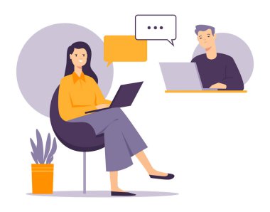 Psikolog ve hasta online iletişim kuruyor.