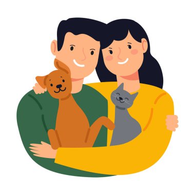 Hayvanlı bir ailenin görüntüsü.