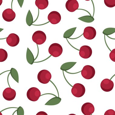 Kirazsız kiraz deseni. sağlıklı meyveler, düzgün beslenme yemekleri, kiraz desenleri. vektör karikatür kiraz deseni