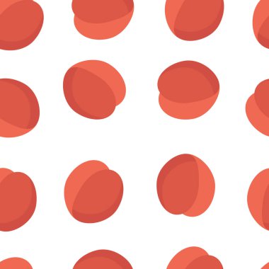 Şeftali pürüzsüz desen. Sağlıklı meyve, düzgün beslenme yiyeceği, şeftali deseni. vektör karikatür şeftali deseni