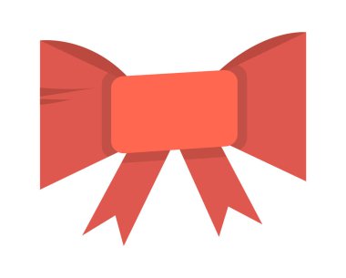 Kırmızı fiyonk Beyaz arka planda izole edilmiş karikatür papyonu, tatil partisi dekorasyonu. vektör karikatür minimalist illüstrasyon.