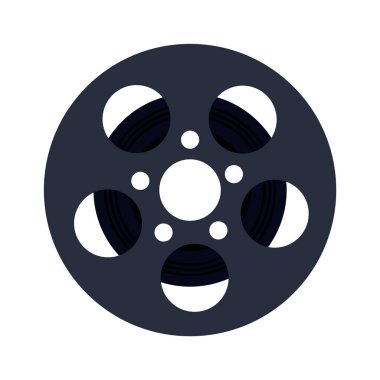 Film şeridi. Rövanş televizyonu kayıt çemberi hareket bandı. vektör karikatür minimalist illüstrasyon.