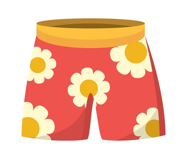 Beach Shorts Male Cotton Traveling Vacation Clothes Vector Minimalistic Cartoon — Stock Vector