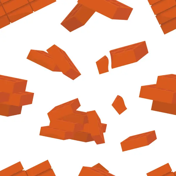 橙色的建筑砖图案 卡通片建筑石材红砖系列 陶瓷褐色材料 矢量漫画简约平面无缝图案 免版税图库插图