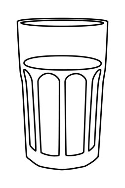 Su için boş bardak ya da ince çizgili bira eli. Vektör illüstrasyonu beyaz arkaplanda izole edildi