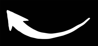 Tebeşir okunun sembolü beyaz boya fırçasıyla siyah arka planda tuhaf bir şekilde boyanmış. Vektör illüstrasyonu