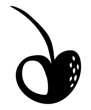 Beyaz arka planda, mürekkep fırçasıyla boyanmış kiraz rengi el resmi. Vektör illüstrasyonu