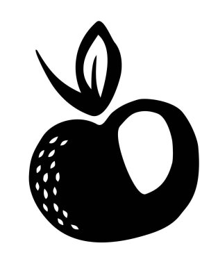 Beyaz arka planda, mürekkep fırçasıyla boyanmış çilekli el resmi. Vektör illüstrasyonu