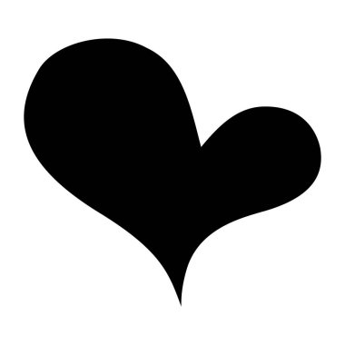 Kalbi mürekkep fırçasıyla çizilmiş. Zarif stilize edilmiş el boyası kalp sembolü. Düğün davetiyesi için grafiksel tasarım unsuru, doğum günü kartı, bebek partisi, Sevgililer Günü, hatıra defteri. Vektör illüstrasyonu