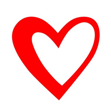 Kalbi mürekkep fırçasıyla çizilmiş. Zarif stilize edilmiş el boyası kalp sembolü. Vektör illüstrasyonu