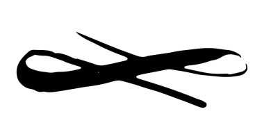 Sonsuzluk sembolü, grunge fırça darbesi ve siyah boyayla boyanmış. Vektör illüstrasyonu.