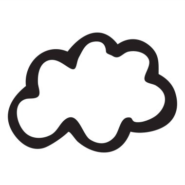 Cloud shape hand painted with ink paint, isolated on white background. Vector illustration