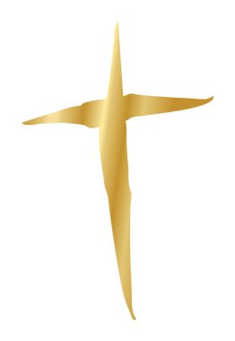 El yapımı Hıristiyan haçı sembolü, mürekkep fırçasıyla elle boyanmış. Vektör illüstrasyonu