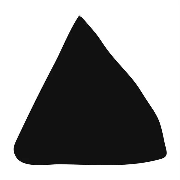 Trojúhelníkový Banner Ručně Malované Černým Inkoustem Štětcem Izolované Bílém Pozadí — Stockový vektor