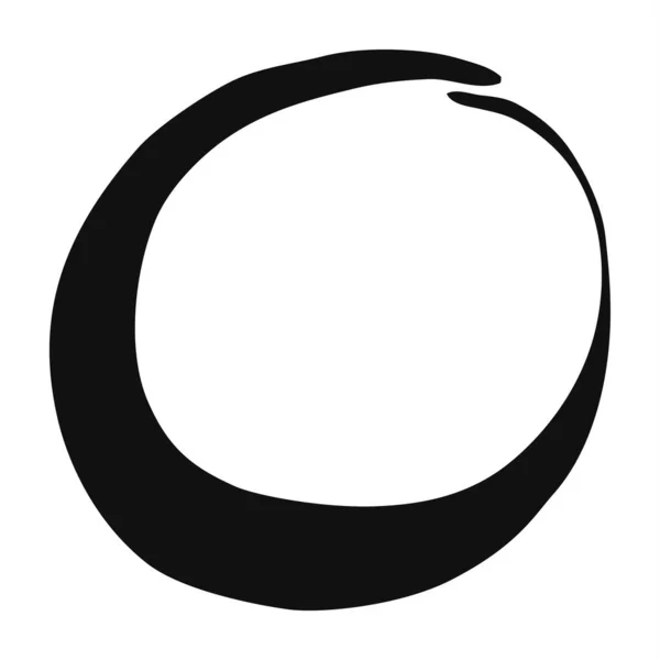 Cirkel Hand Geschilderd Met Inkt Verf Geïsoleerd Witte Achtergrond Vectorillustratie — Stockvector