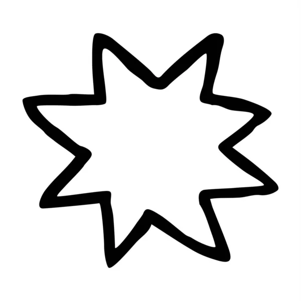 Star Shape Hand Painted Ink Paint Isolated White Background Vector — Vector de stock