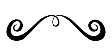 Mürekkep süsü. El boyası ayırıcı. Web siteleri için grafiksel tasarım ögesi, sabit yazdırılabilir tablolar, kumaş, yapıştırma kitabı vs., beyaz arkaplanda izole edilmiş. Vektör illüstrasyonu.