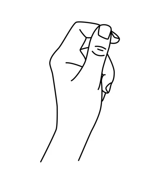Ζωγραφισμένο Στο Χέρι Περίγραμμα Γραμμική Ζωγραφιά Στο Χέρι Κρατώντας Και — Διανυσματικό Αρχείο