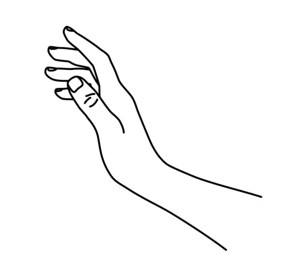 Ζωγραφισμένο Στο Χέρι Περίγραμμα Γραμμική Ζωγραφιά Στο Χέρι Συγκινητική Χειρονομία — Διανυσματικό Αρχείο