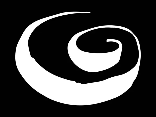 Круглый Вихревой Символ Раскрашенный Белой Кистью Черном Фоне Векторная Иллюстрация — стоковый вектор