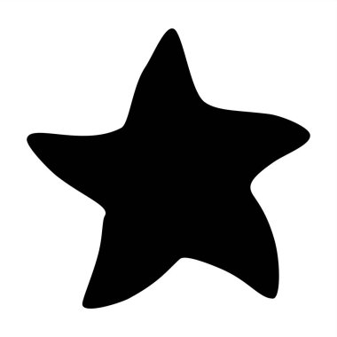 Star shape hand painted with ink paint, isolated on white background. Vector illustration