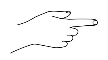 El çizimi çizgi çizimi el karalaması. Düğmeye basıyorum. İnce çizgi biçim vektör çizimi, beyaz arkaplanda izole