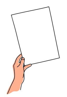 İnce çizgili A4 kağıtlı el yazısı. Belge sunuluyor, bildiri gösteriliyor, resim için şablon. Vektör illüstrasyonu beyaz arkaplanda izole edildi