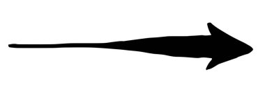 Beyaz arka planda izole mürekkep fırçası ile çizilmiş el boyaması ok. Victor illüstrasyon