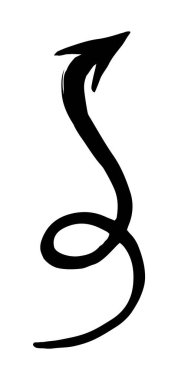 Beyaz arka planda izole mürekkep fırçası ile çizilmiş el boyaması ok. Victor illüstrasyon