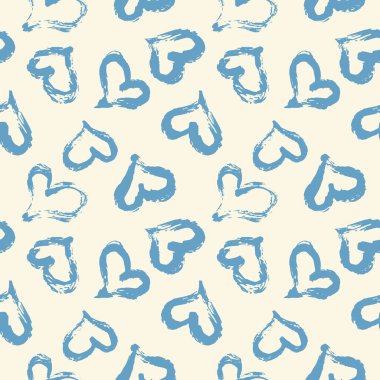 Mürekkep fırçasıyla boyanmış kusursuz kalp desenli el. Grafik tasarım elementi. Kupür defteri, Sevgililer Günü kartı, duvar kağıdı, bebek partisi, düğün davetiyesi. Klasik biçim fayanslı vektör çizimi